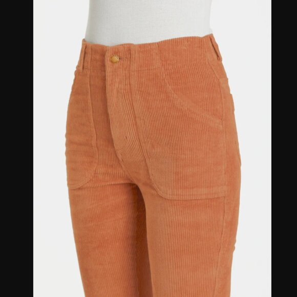 Hammies Rust Orange Corduroy Flare Pants 28" - Picture 5 of 10
